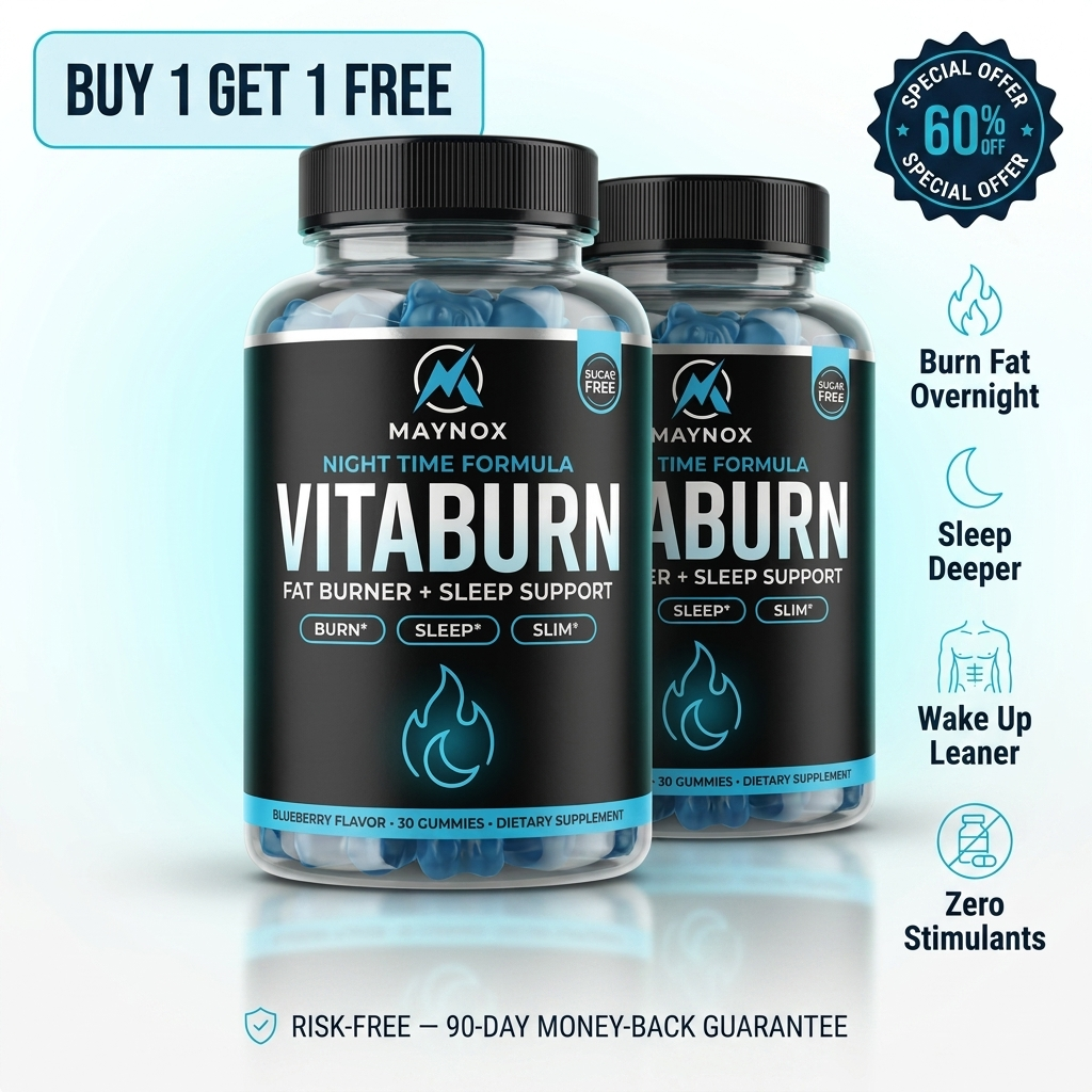 VitaBurn | Nighttime Fat Burner Gummies for Men with Melatonin - Blueberry